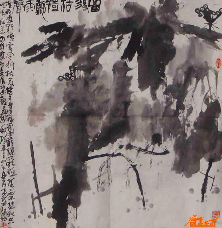 枯荷听雨68.5x68.5cm